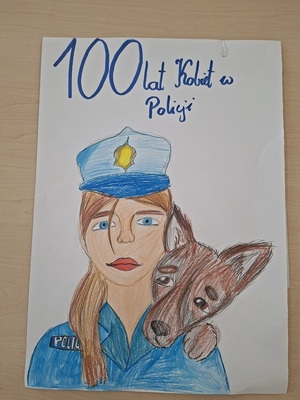 Praca zwycięska w konkursie plastycznym &amp;quot;100 lat kobiet w Policji&amp;quot;