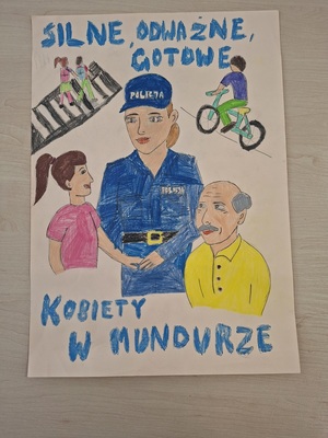 Praca z wyróżnieniem w konkursie plastycznym pn.100 lat kobiet w Policji