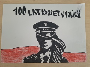 Praca wyróżniona w konkursie plastycznym 100 lat kobiet w Policji